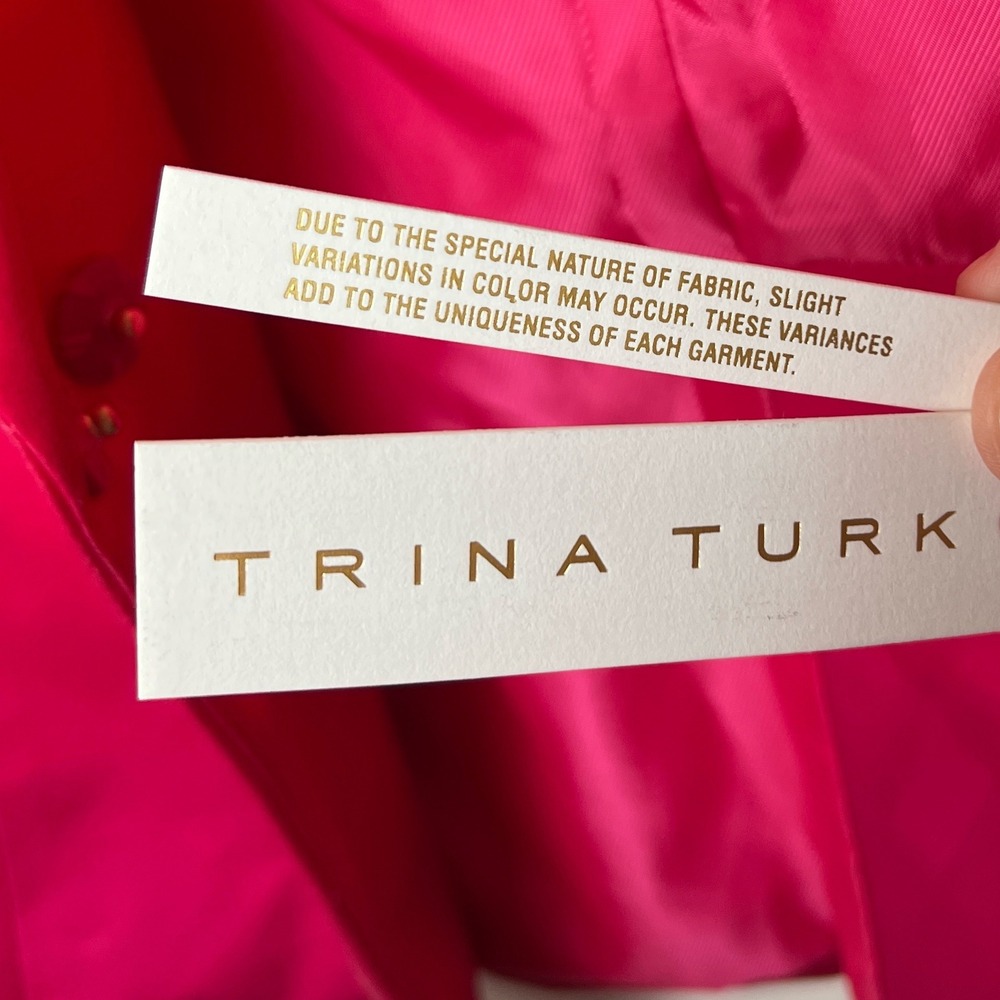 Trina Turk Ryka Blazer Size 14 Ombre‎ Green Pink Red Career Party Statement READ - Picture 11 of 12